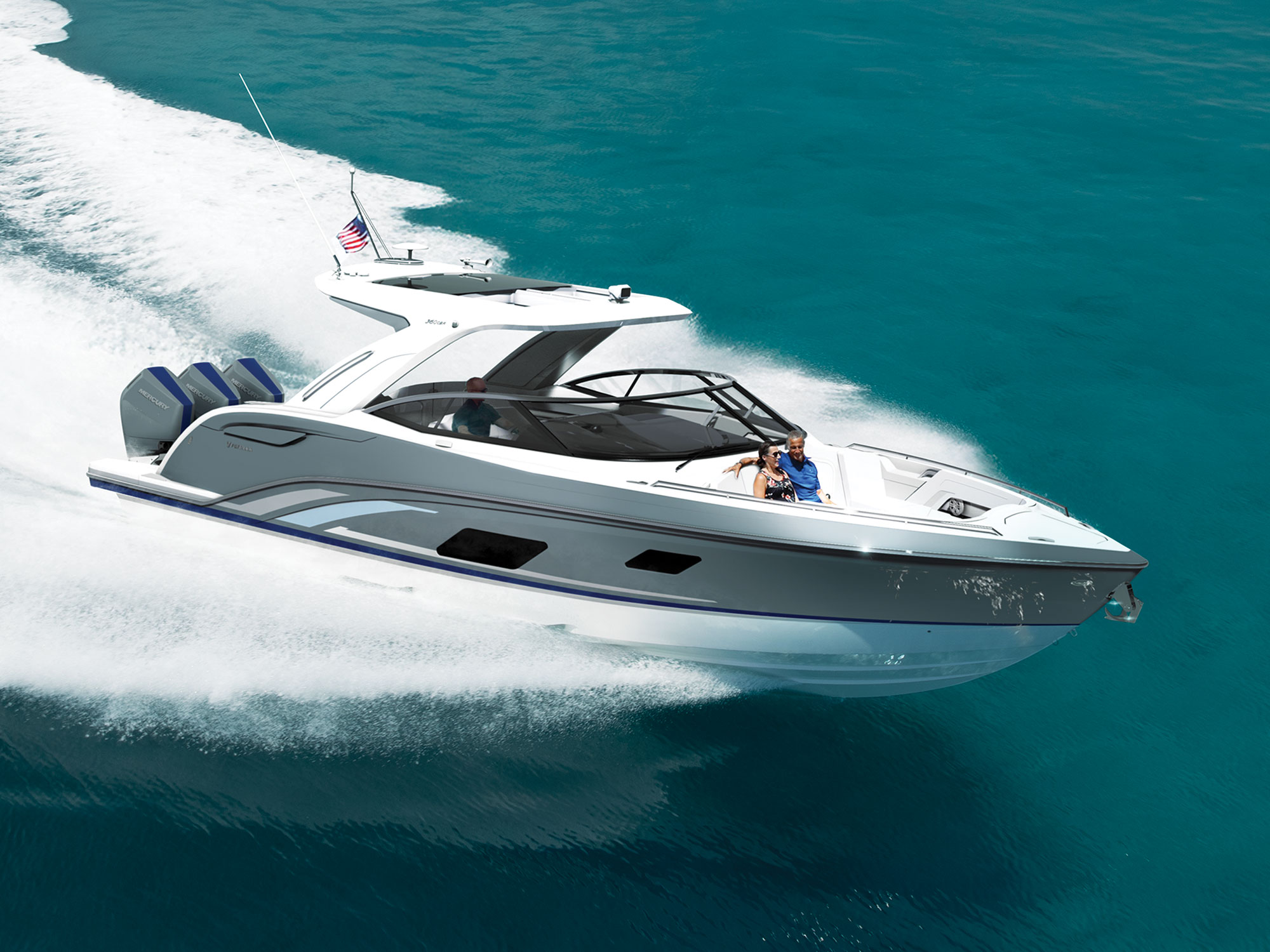 Formula 360 CBR Outboard running offshore