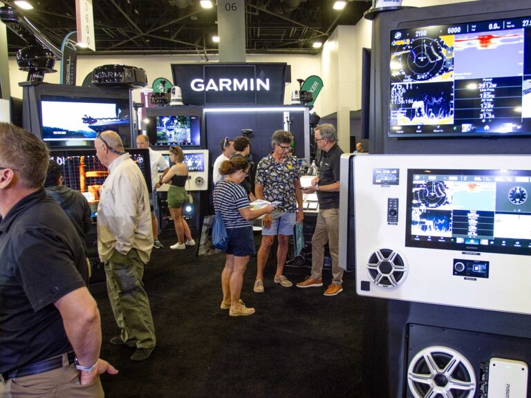 Crowds gather in the electronics area at MIBS