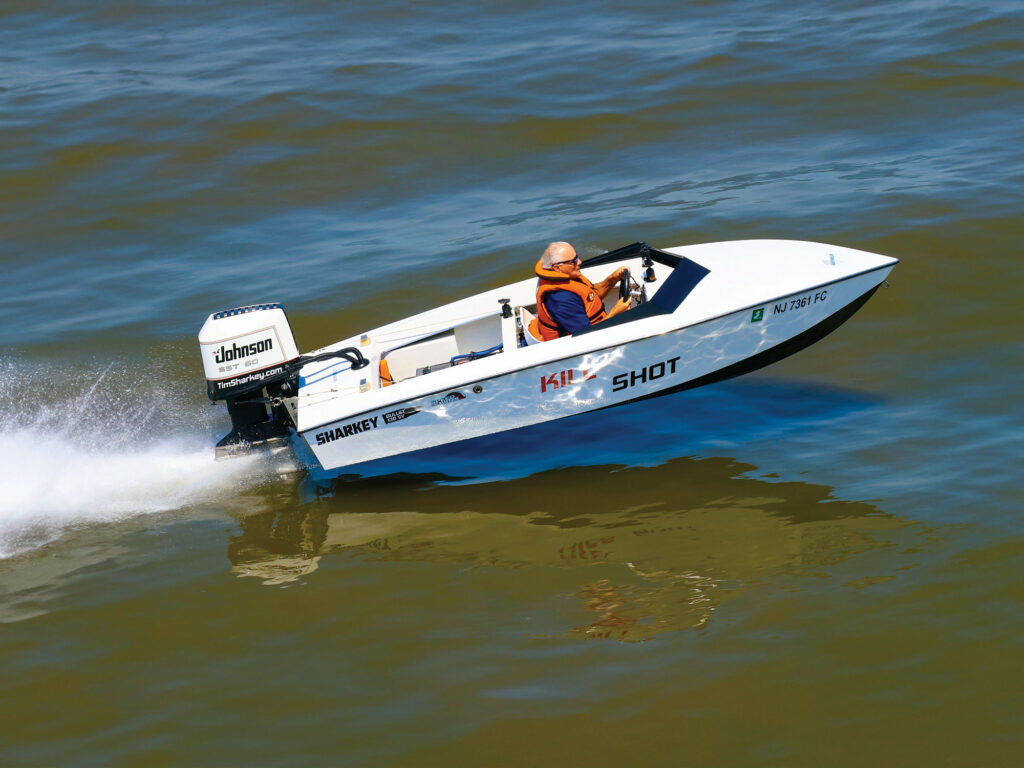 Sharkey running his record-setting boat