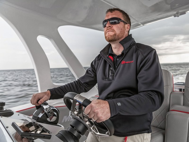 Boater at the helm