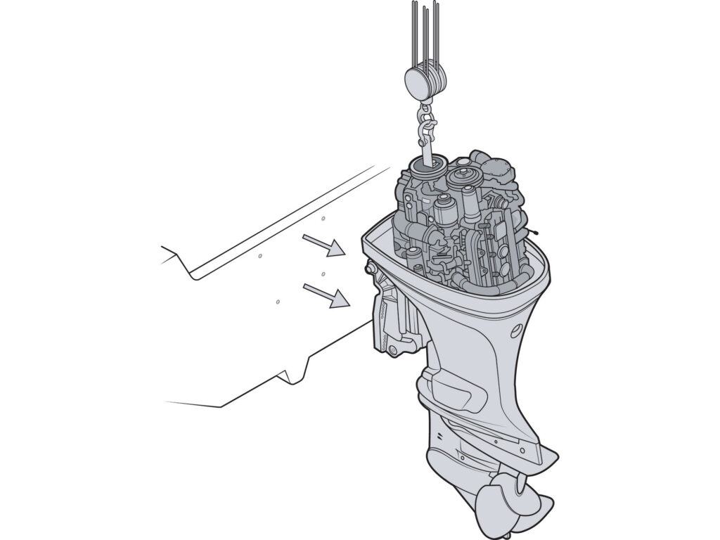 Removing the outboard for jack plate install