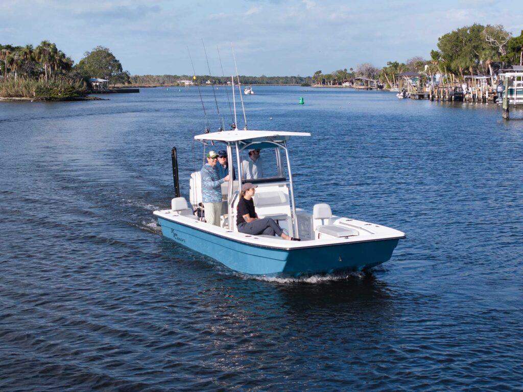 Testing the Bay Rider boat