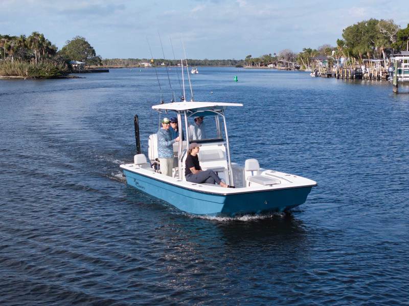 Testing the Bay Rider boat