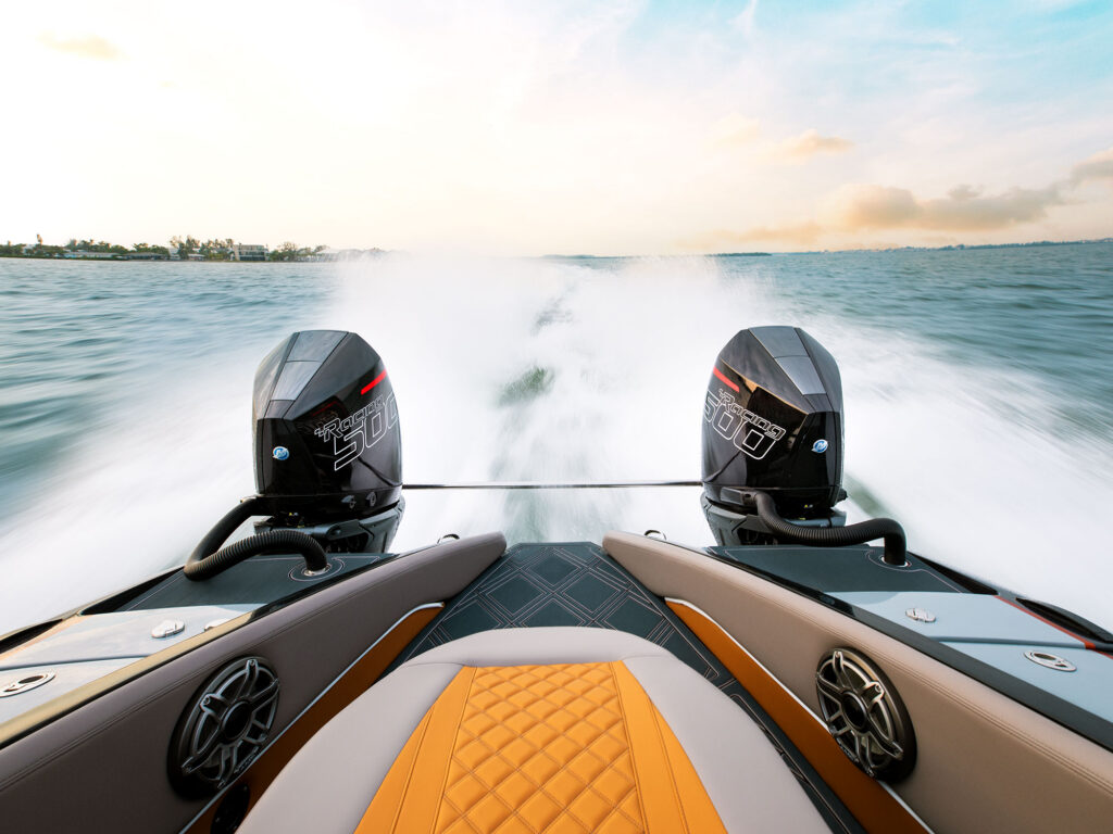Twin Mercury Racing outboards