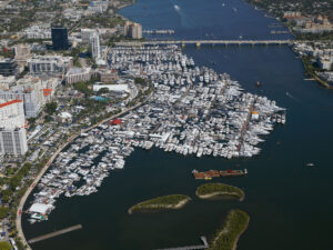 Aerial view of the Palm Beach Boat Show