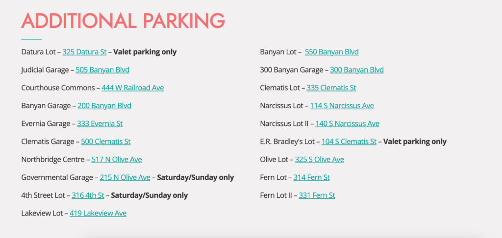 Additional Palm Beach Boat Show parking options