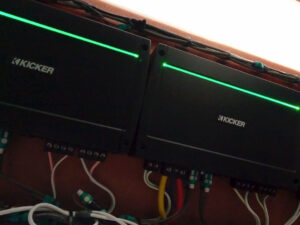 KICKER Marine Audio amps on a boat