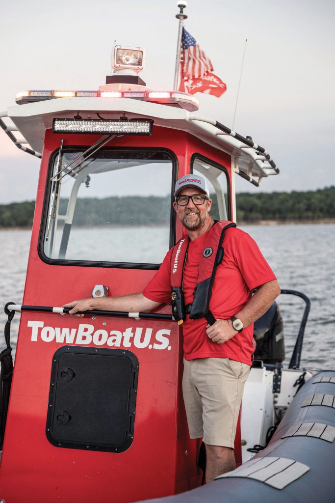 Michael Tucker on his tow boat
