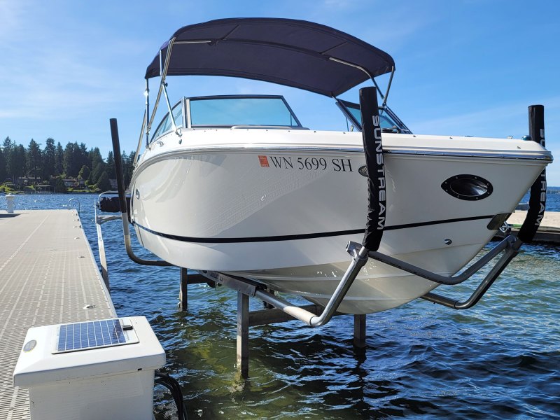 SunLift X with a boat on it