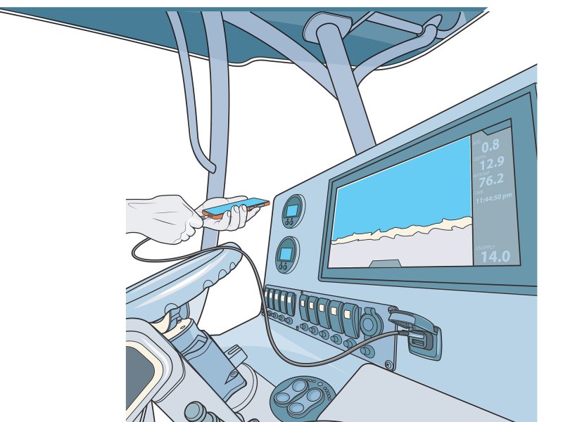 Installing a USB charger on a boat