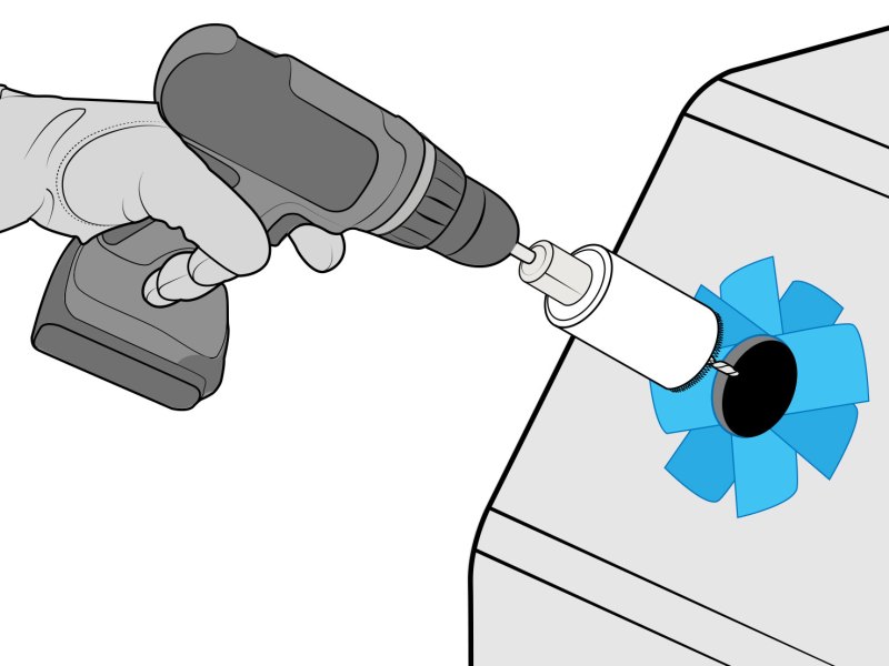 Cut the hole for the USB charger