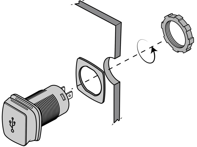 Installing the USB charger