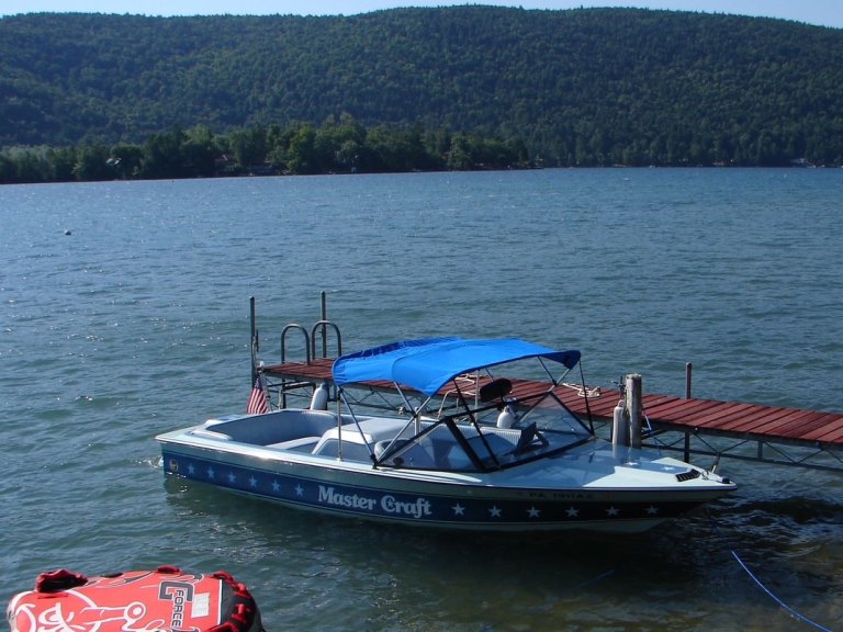 WKB626-Solakian-Boat Vintage MasterCraft at the dock