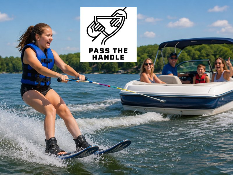 Pass The Handle skiing behind a boat