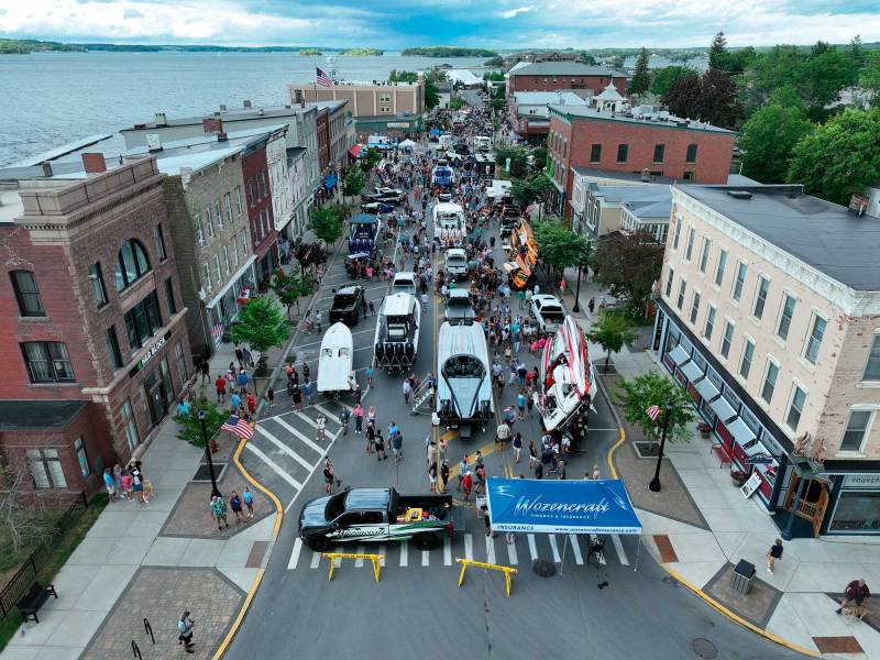 1000 Islands Charity Poker Run downtown scene