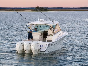 BTG826-WTF-Marine-Power Grady-White boat with triple outboards