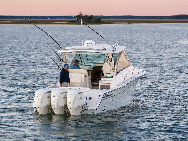 Grady-White boat with triple outboards