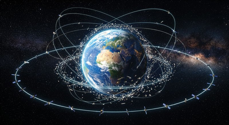 Satellites circling Earth