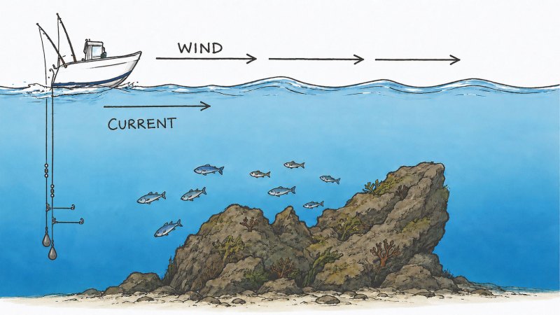 Illustration for anchoring while fishing
